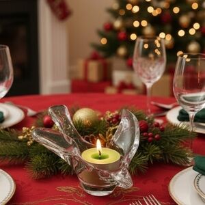 Princess House crystal bird dish, Freeform, vintage 1970/1980, clear, no color